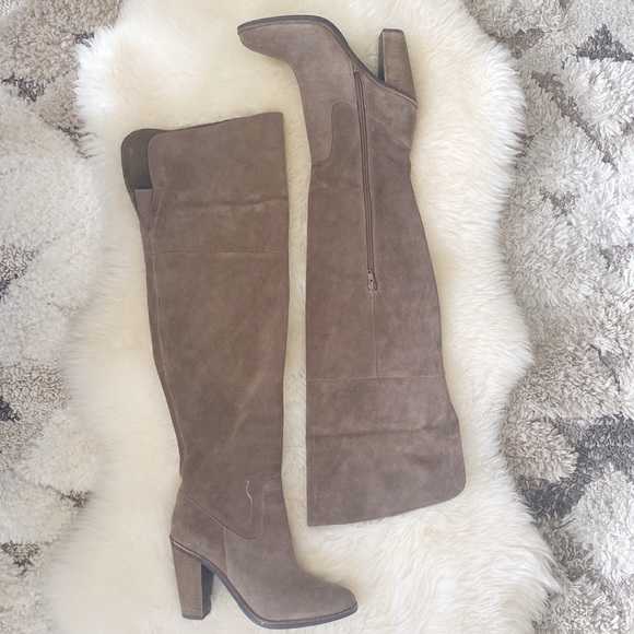 Vince Camuto Lorrey Suede Over The Knee Heeled Boots - Picture 1 of 9